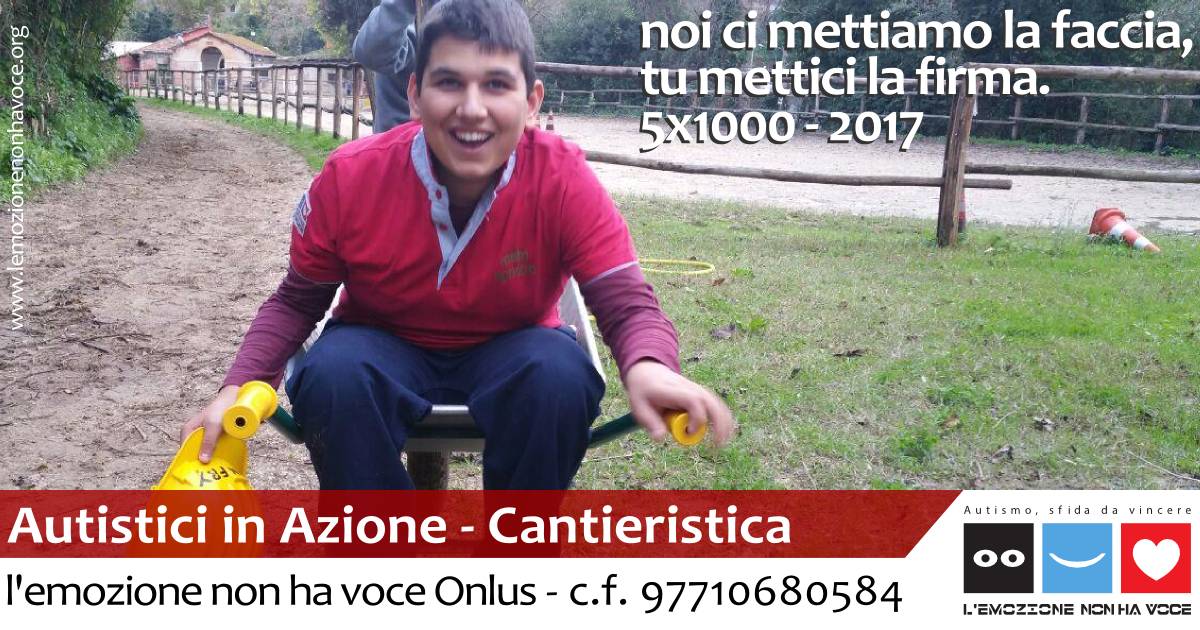 l'emozione non ha voce Onlus | Autistici in Azione - Cantieristica | 5x1000 2017